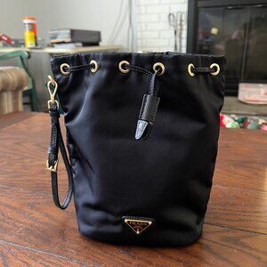 Prada Black Bucket Pouch Bag Re-Nylon
